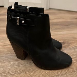 COACH Black Leather Ankle Boots